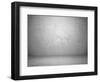 Old Grunge Room with Concrete Wall, Black and White Background-Vlntn-Framed Art Print