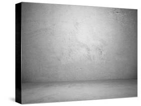 Old Grunge Room with Concrete Wall, Black and White Background-Vlntn-Stretched Canvas