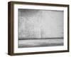 Old Grunge Room with Concrete Wall, Black and White Background-Vlntn-Framed Art Print