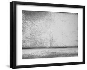 Old Grunge Room with Concrete Wall, Black and White Background-Vlntn-Framed Art Print