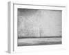 Old Grunge Room with Concrete Wall, Black and White Background-Vlntn-Framed Art Print