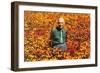 Old Guy in Field of Daisies-null-Framed Premium Giclee Print