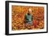 Old Guy in Field of Daisies-null-Framed Premium Giclee Print