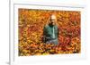 Old Guy in Field of Daisies-null-Framed Art Print