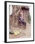 Old Haitian Woman in Front of Her Hut-Lynn Pelham-Framed Photographic Print