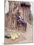 Old Haitian Woman in Front of Her Hut-Lynn Pelham-Mounted Photographic Print