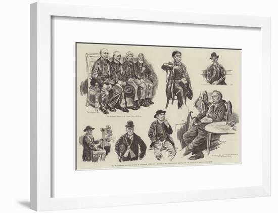 Old Hand-Frame Stocking-Makers of Leicester-William Douglas Almond-Framed Giclee Print