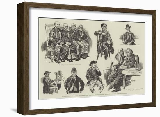 Old Hand-Frame Stocking-Makers of Leicester-William Douglas Almond-Framed Giclee Print