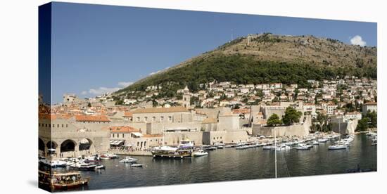 Old harbour at Dubrovnik, Croatia, Europe-Tony Waltham-Stretched Canvas