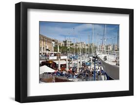 Old Harbour Port Vell, Barcelona, Catalonia, Spain-null-Framed Art Print