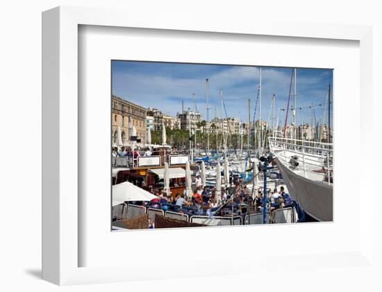 Old Harbour Port Vell, Barcelona, Catalonia, Spain-null-Framed Art Print