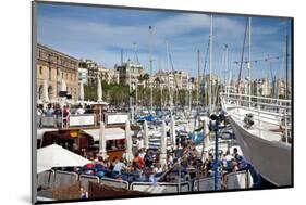 Old Harbour Port Vell, Barcelona, Catalonia, Spain-null-Mounted Art Print