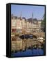 Old Harbour, St. Catherine's Quay and Spire of St. Catherine's Church Behind, Honfleur, France-Richard Ashworth-Framed Stretched Canvas