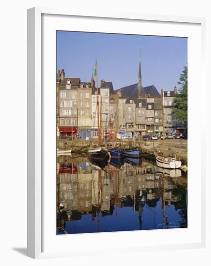 Old Harbour, St. Catherine's Quay and Spire of St. Catherine's Church Behind, Honfleur, France-Richard Ashworth-Framed Photographic Print