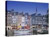 Old Harbour, St. Catherine's Quay and Spire of St. Catherine's Church Behind, Honfleur, France-Guy Thouvenin-Stretched Canvas