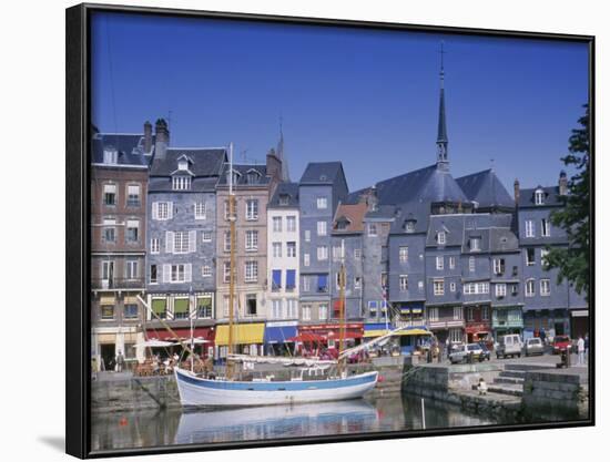 Old Harbour, St. Catherine's Quay and Spire of St. Catherine's Church Behind, Honfleur, France-Guy Thouvenin-Framed Photographic Print