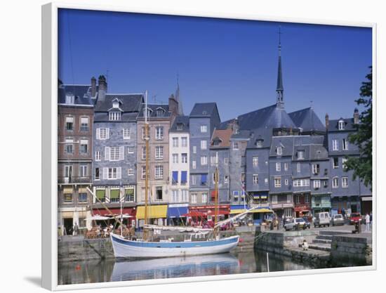 Old Harbour, St. Catherine's Quay and Spire of St. Catherine's Church Behind, Honfleur, France-Guy Thouvenin-Framed Photographic Print