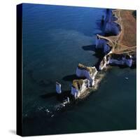 Old Harry Rocks, Chalk Stacks Located Directly-Adrian Warren-Stretched Canvas