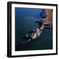 Old Harry Rocks, Chalk Stacks Located Directly-Adrian Warren-Framed Photographic Print