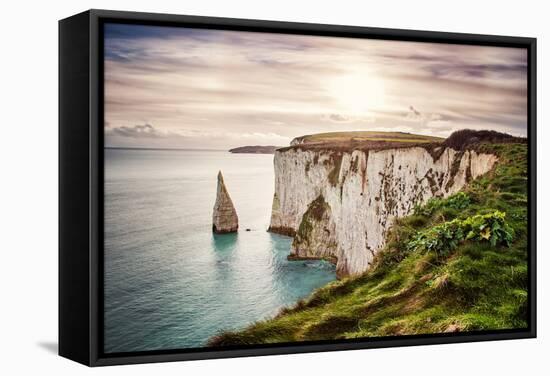Old Harry Rocks, Located at Handfast Point, on the Isle of Purbeck in Dorset, Southern England, Uni-Dafinka-Framed Stretched Canvas