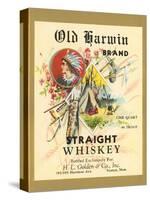 Old Harwin Whiskey Label-null-Stretched Canvas