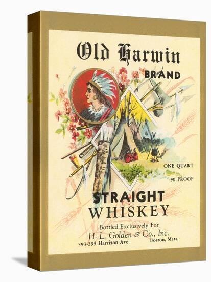 Old Harwin Whiskey Label-null-Stretched Canvas