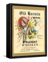 Old Harwin Whiskey Label-null-Framed Stretched Canvas