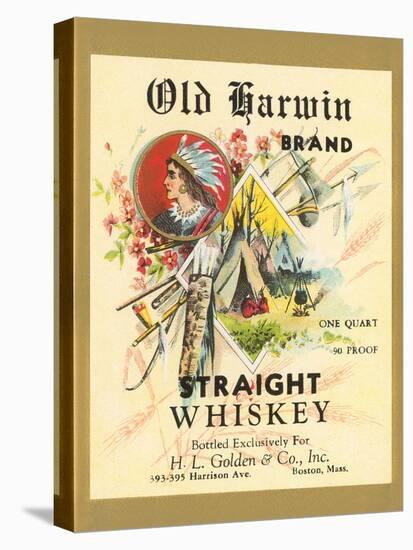 Old Harwin Whiskey Label-null-Stretched Canvas