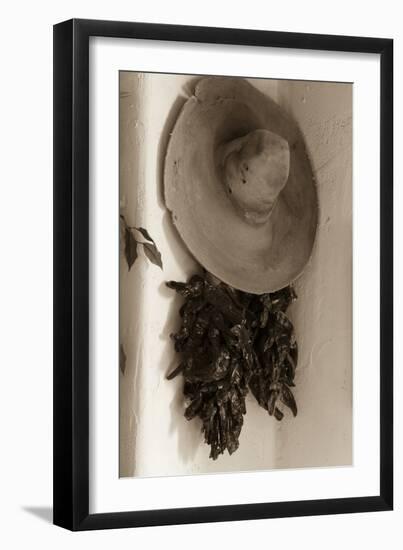 Old Hat and Ristras-Kathy Mahan-Framed Photographic Print