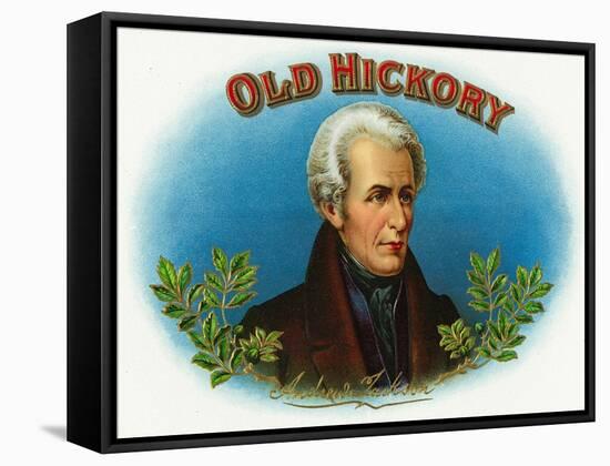 Old Hickory Brand Cigar Box Label, Andrew Jackson-Lantern Press-Framed Stretched Canvas