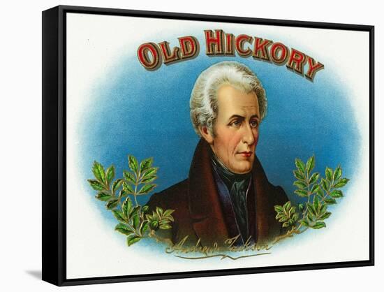 Old Hickory Brand Cigar Box Label, Andrew Jackson-Lantern Press-Framed Stretched Canvas