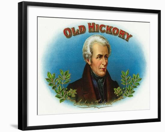 Old Hickory Brand Cigar Box Label, Andrew Jackson-Lantern Press-Framed Art Print