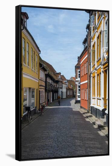 Old Historical Houses in Ribe, Denmark's Oldest Surviving City, Jutland, Denmark-Michael Runkel-Framed Stretched Canvas