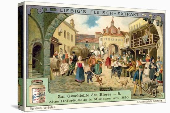 Old Hofbrauhaus in Munich, 1830-null-Stretched Canvas