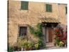 Old Home with Flowers at San Gimignano, Tuscany, Italy-Bill Bachmann-Stretched Canvas