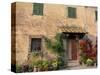 Old Home with Flowers at San Gimignano, Tuscany, Italy-Bill Bachmann-Stretched Canvas