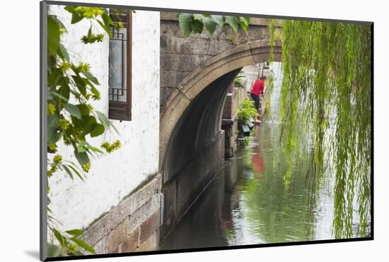 Old house and stone bridge on the Grand Canal, Shaoxing, Zhejiang Province, China-Keren Su-Mounted Photographic Print