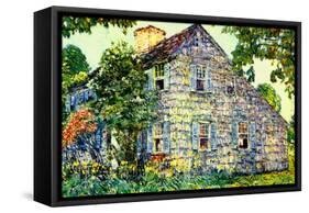 Old House, East Hampton, 1917-Childe Hassam-Framed Stretched Canvas