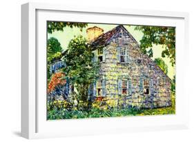 Old House, East Hampton, 1917-Childe Hassam-Framed Giclee Print