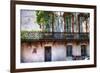 Old House with a Wrought Iron Balcony, Savannah, Georgia-George Oze-Framed Photographic Print