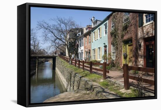 Old Houses Along the C and O Canal-John Woodworth-Framed Stretched Canvas