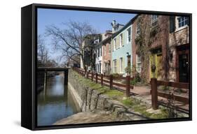 Old Houses Along the C and O Canal-John Woodworth-Framed Stretched Canvas