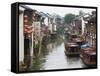 Old Houses Along the Grand Canal in Shantang Street, Old Town of Suzhou, Jiangsu, China-Keren Su-Framed Stretched Canvas