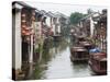 Old Houses Along the Grand Canal in Shantang Street, Old Town of Suzhou, Jiangsu, China-Keren Su-Stretched Canvas