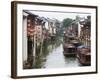 Old Houses Along the Grand Canal in Shantang Street, Old Town of Suzhou, Jiangsu, China-Keren Su-Framed Photographic Print