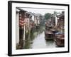 Old Houses Along the Grand Canal in Shantang Street, Old Town of Suzhou, Jiangsu, China-Keren Su-Framed Photographic Print