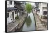 Old houses along the Grand Canal, Shaoxing, Zhejiang Province, China-Keren Su-Framed Stretched Canvas