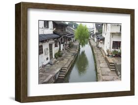 Old houses along the Grand Canal, Shaoxing, Zhejiang Province, China-Keren Su-Framed Photographic Print