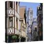 Old Houses and St. Ouen Church, Rouen, Seine Maritime, Haute Normandie (Normandy), France, Europe-Roy Rainford-Stretched Canvas