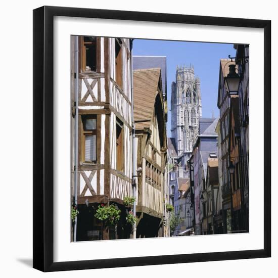 Old Houses and St. Ouen Church, Rouen, Seine Maritime, Haute Normandie (Normandy), France, Europe-Roy Rainford-Framed Photographic Print